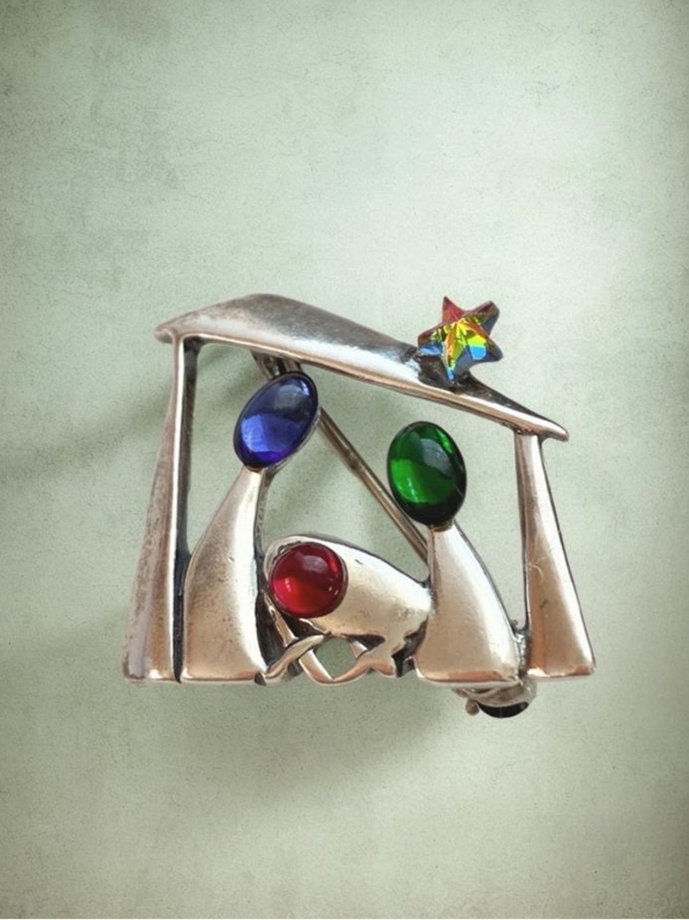 Silpada Sterling Silver Nativity Christmas Pin I0677